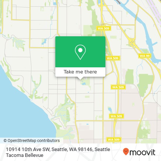 Mapa de 10914 10th Ave SW, Seattle, WA 98146