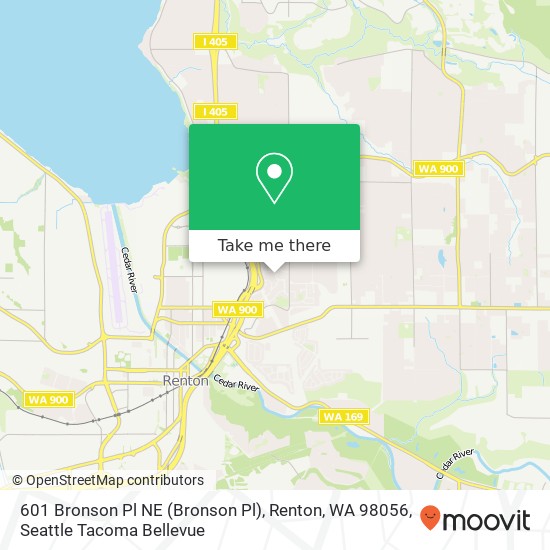 Mapa de 601 Bronson Pl NE (Bronson Pl), Renton, WA 98056