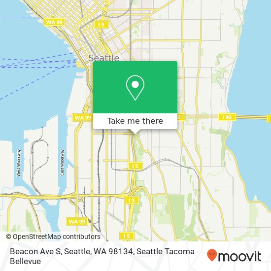 Mapa de Beacon Ave S, Seattle, WA 98134