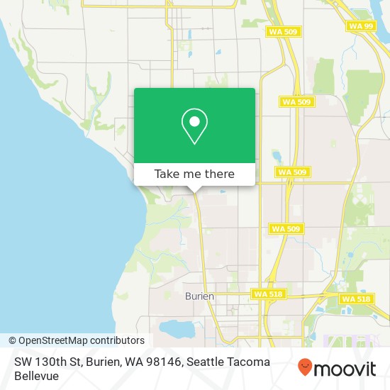 Mapa de SW 130th St, Burien, WA 98146