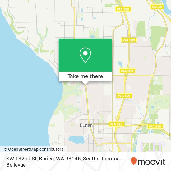 Mapa de SW 132nd St, Burien, WA 98146