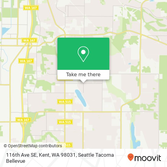 Mapa de 116th Ave SE, Kent, WA 98031