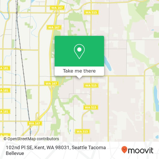 102nd Pl SE, Kent, WA 98031 map