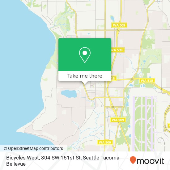 Bicycles West, 804 SW 151st St map
