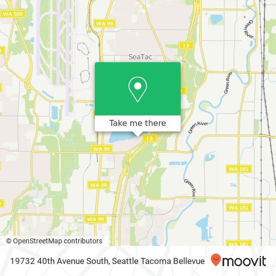 19732 40th Avenue South, 19732 40th Ave S, SeaTac, WA 98188, USA map