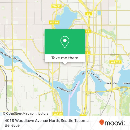 Mapa de 4018 Woodlawn Avenue North, 4018 Woodlawn Ave N, Seattle, WA 98103, USA