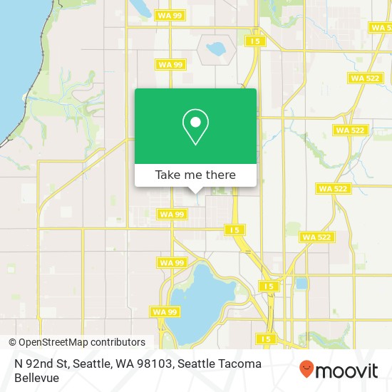 Mapa de N 92nd St, Seattle, WA 98103