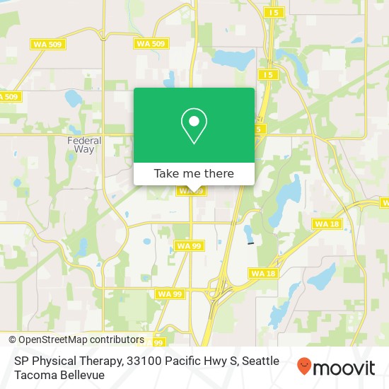 Mapa de SP Physical Therapy, 33100 Pacific Hwy S