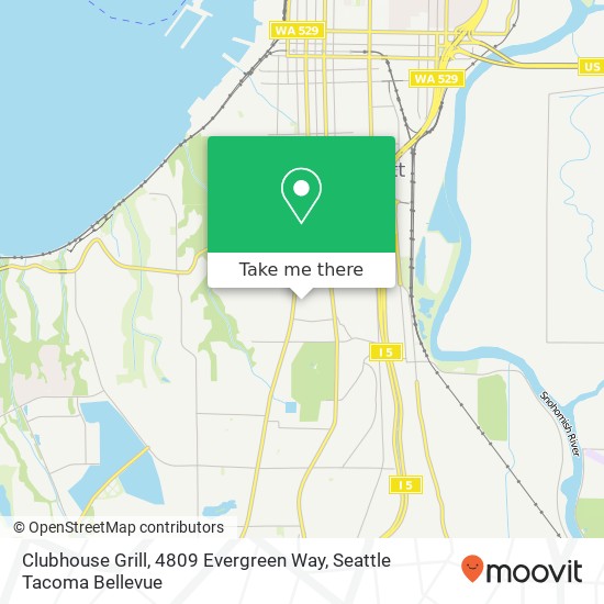 Clubhouse Grill, 4809 Evergreen Way map