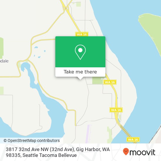 Mapa de 3817 32nd Ave NW (32nd Ave), Gig Harbor, WA 98335