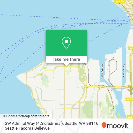 Mapa de SW Admiral Way (42nd admiral), Seattle, WA 98116