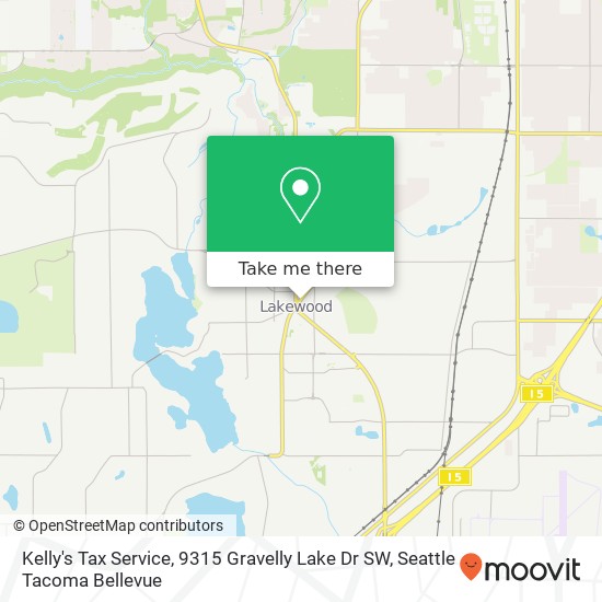 Kelly's Tax Service, 9315 Gravelly Lake Dr SW map