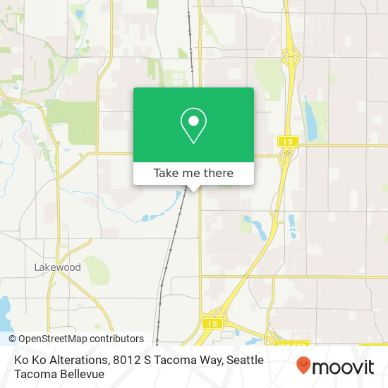 Mapa de Ko Ko Alterations, 8012 S Tacoma Way