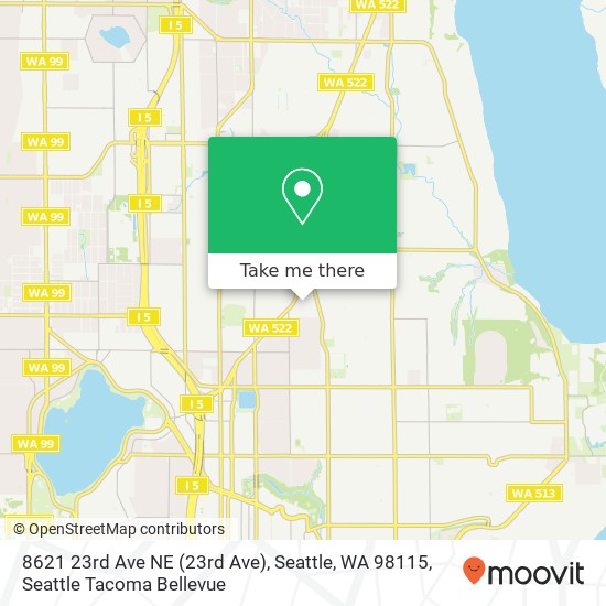 Mapa de 8621 23rd Ave NE (23rd Ave), Seattle, WA 98115