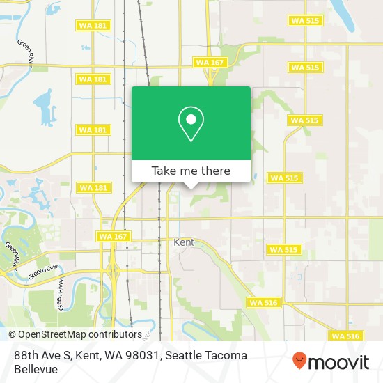 88th Ave S, Kent, WA 98031 map