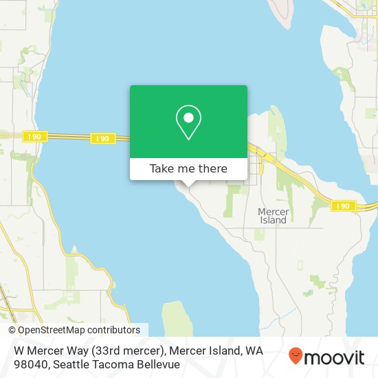 Mapa de W Mercer Way (33rd mercer), Mercer Island, WA 98040