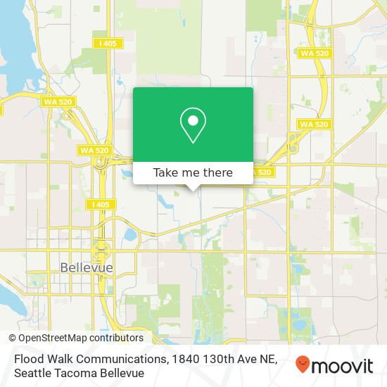 Flood Walk Communications, 1840 130th Ave NE map