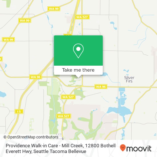 Mapa de Providence Walk-in Care - Mill Creek, 12800 Bothell Everett Hwy
