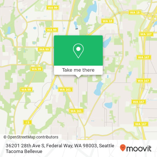 Mapa de 36201 28th Ave S, Federal Way, WA 98003