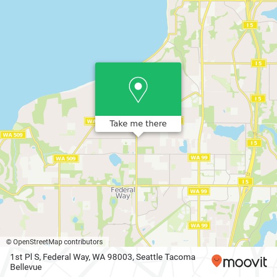 Mapa de 1st Pl S, Federal Way, WA 98003