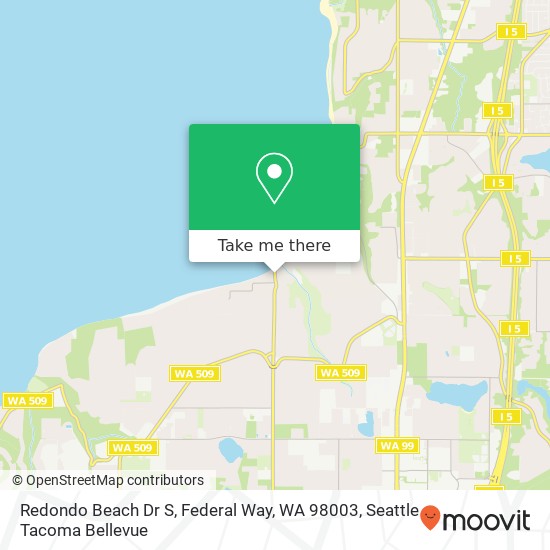 Redondo Beach Dr S, Federal Way, WA 98003 map