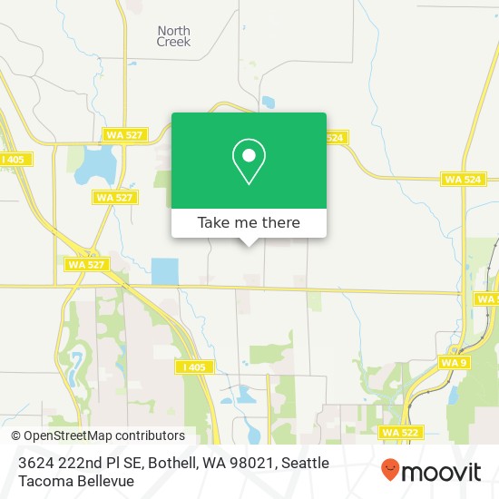 Mapa de 3624 222nd Pl SE, Bothell, WA 98021