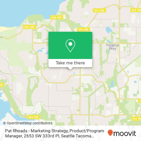 Mapa de Pat Rhoads - Marketing Strategy, Product / Program Manager, 2653 SW 333rd Pl