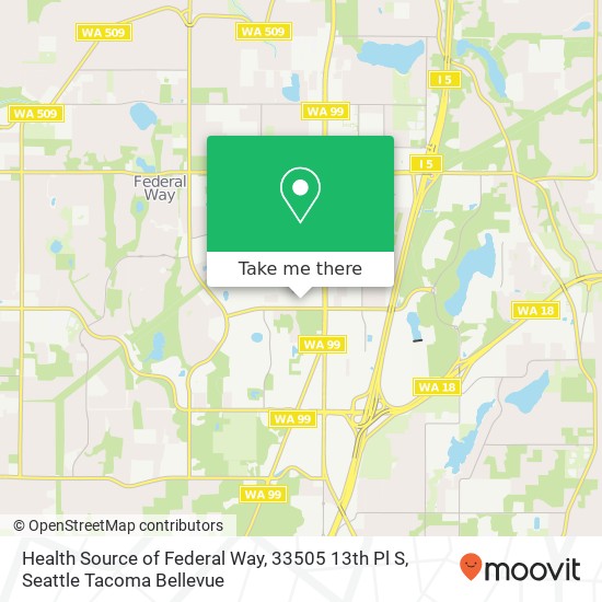 Mapa de Health Source of Federal Way, 33505 13th Pl S