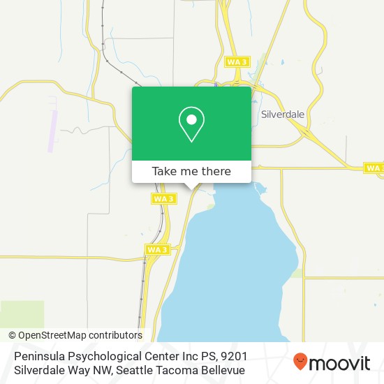 Mapa de Peninsula Psychological Center Inc PS, 9201 Silverdale Way NW