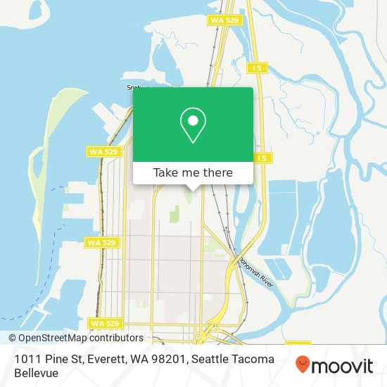 Mapa de 1011 Pine St, Everett, WA 98201