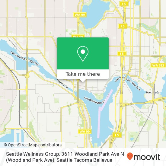 Mapa de Seattle Wellness Group, 3611 Woodland Park Ave N