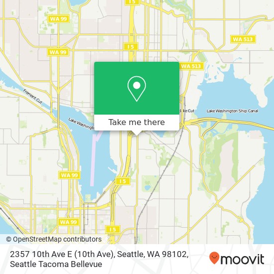 Mapa de 2357 10th Ave E (10th Ave), Seattle, WA 98102