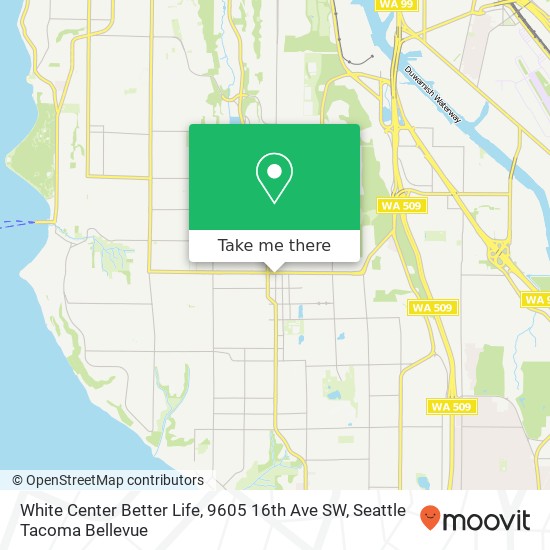 Mapa de White Center Better Life, 9605 16th Ave SW