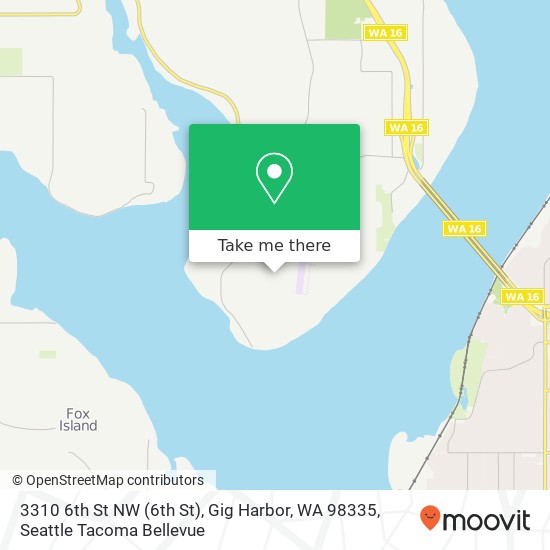 Mapa de 3310 6th St NW (6th St), Gig Harbor, WA 98335