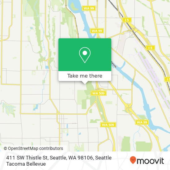Mapa de 411 SW Thistle St, Seattle, WA 98106