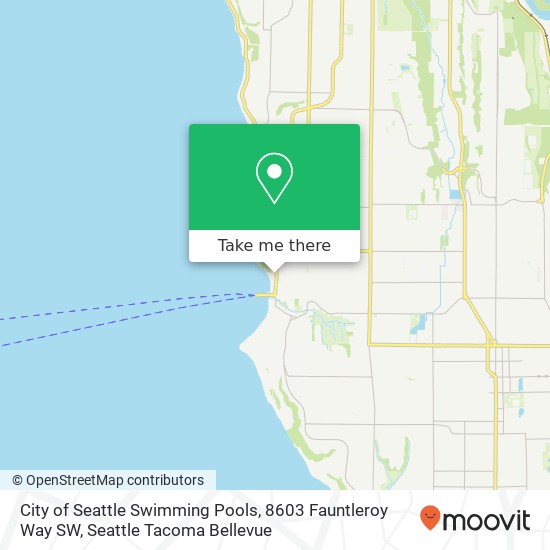 Mapa de City of Seattle Swimming Pools, 8603 Fauntleroy Way SW
