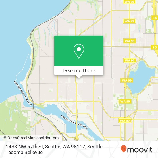 Mapa de 1433 NW 67th St, Seattle, WA 98117