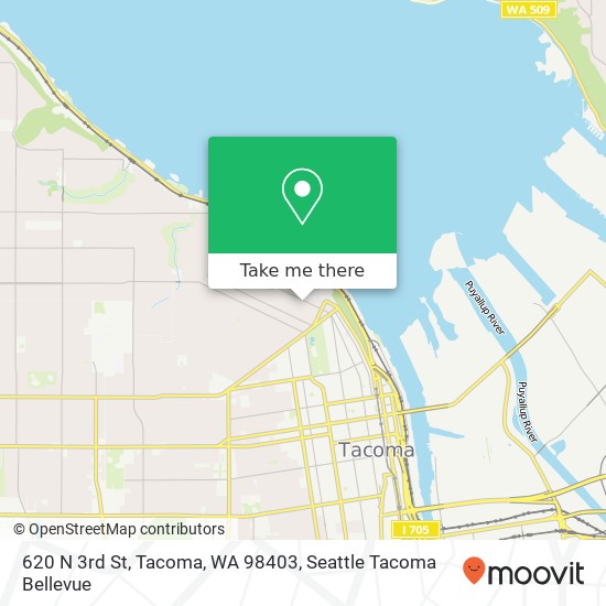 Mapa de 620 N 3rd St, Tacoma, WA 98403