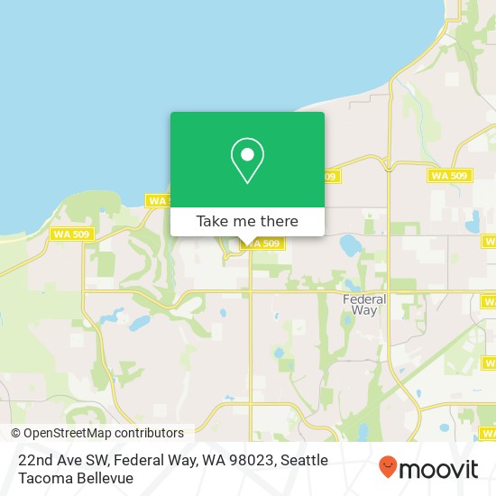 Mapa de 22nd Ave SW, Federal Way, WA 98023