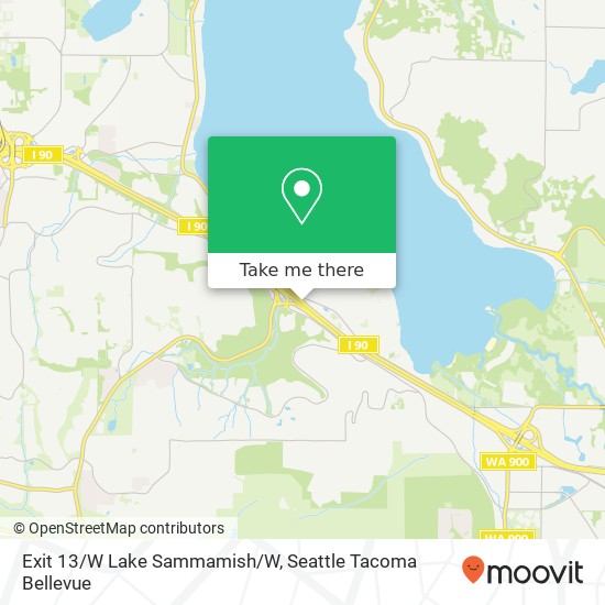 Exit 13/W Lake Sammamish/W map