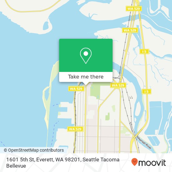 Mapa de 1601 5th St, Everett, WA 98201