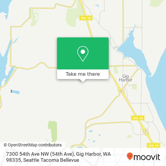 Mapa de 7300 54th Ave NW (54th Ave), Gig Harbor, WA 98335