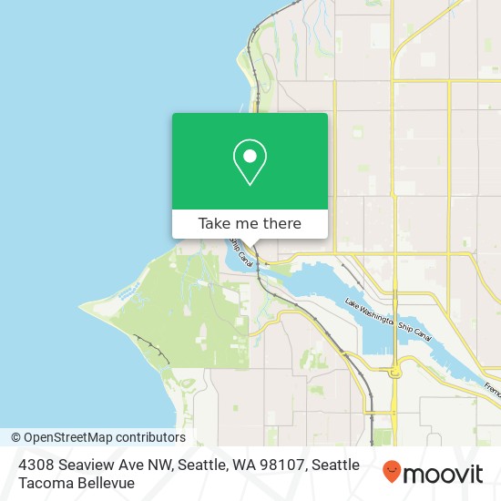 Mapa de 4308 Seaview Ave NW, Seattle, WA 98107