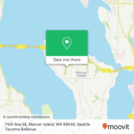 Mapa de 76th Ave SE, Mercer Island, WA 98040