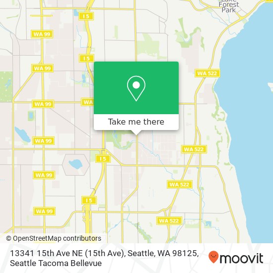 Mapa de 13341 15th Ave NE (15th Ave), Seattle, WA 98125