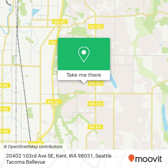 Mapa de 20402 103rd Ave SE, Kent, WA 98031