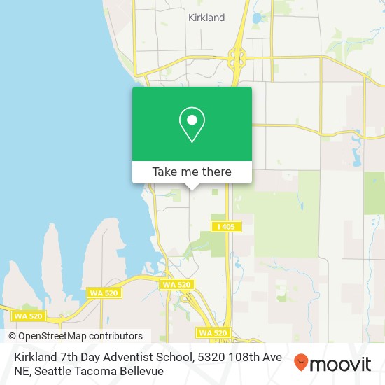 Mapa de Kirkland 7th Day Adventist School, 5320 108th Ave NE