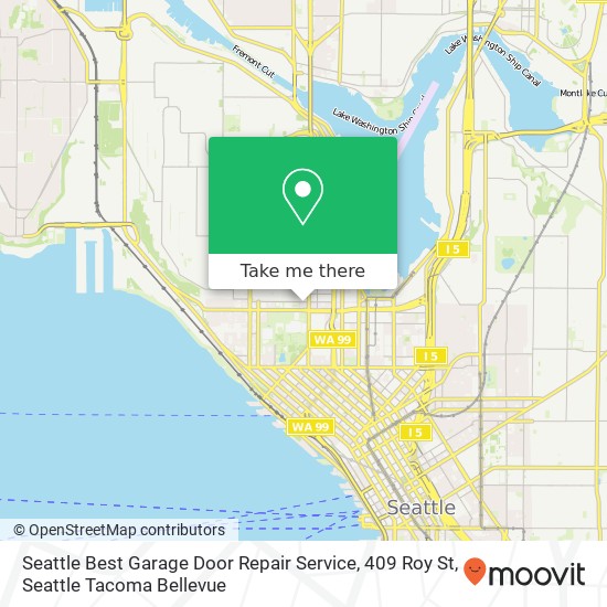 Mapa de Seattle Best Garage Door Repair Service, 409 Roy St