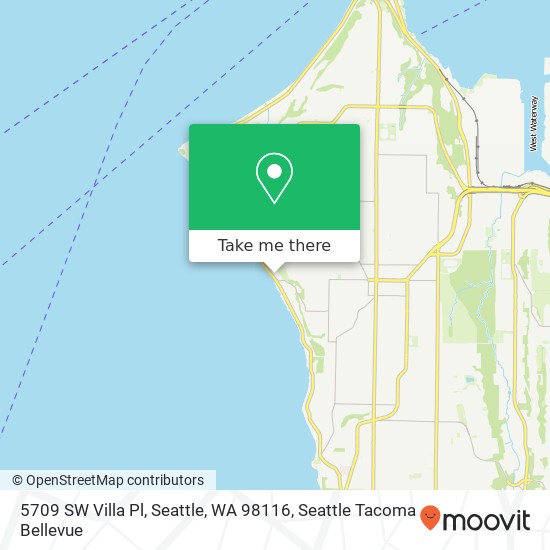 Mapa de 5709 SW Villa Pl, Seattle, WA 98116
