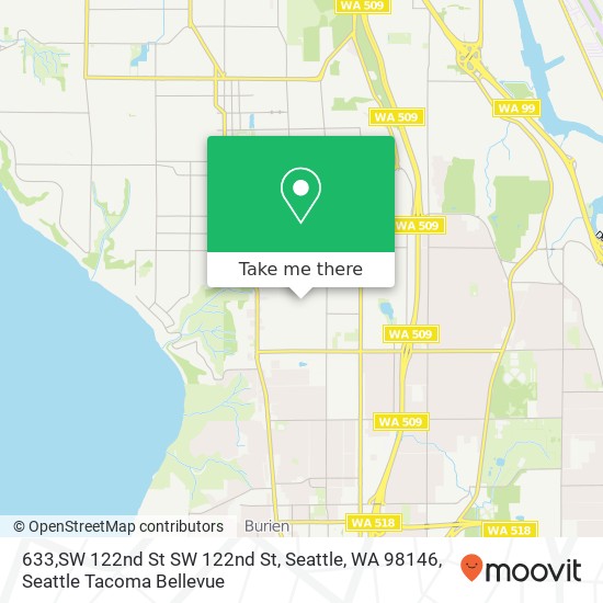 Mapa de 633,SW 122nd St SW 122nd St, Seattle, WA 98146